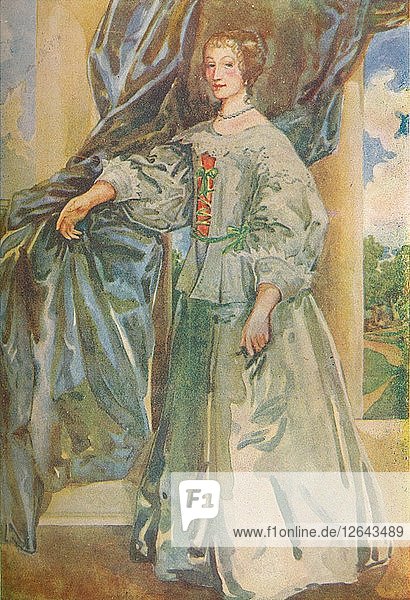 Eine Frau aus der Zeit von Karl I.  1907. Künstler: Dion Clayton Calthrop.