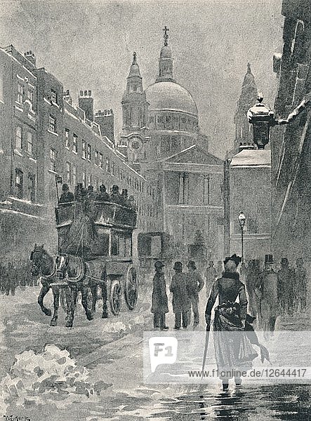 Ludgate Hill an einem Wintermorgen  1891. Künstler: William Luker.