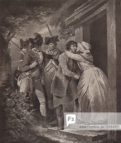 Deserteur  der sich von seiner Frau verabschiedet  1791 (1909). Künstler: George Keating.