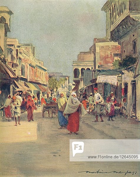 Eine Seitenstraße in Agra  1905. Künstler: Mortimer Luddington Menpes.