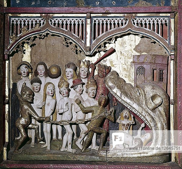 Hells Mouth from the Last Judgement  detail from Retable  c1400. Artist: Unknown.