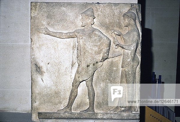 Hermes. Griechisches Relief aus Thasos  Griechenland  um 470 v. Chr. Künstler: Unbekannt.