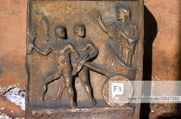 Kleobis und Biton ziehen ihren Mutterwagen  6. Jahrhundert v. Chr. Künstler: Unbekannt.