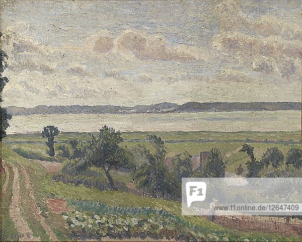 Blick über die Flussmündung  Harfleur  1903. Künstler: Lucien Pissarro.