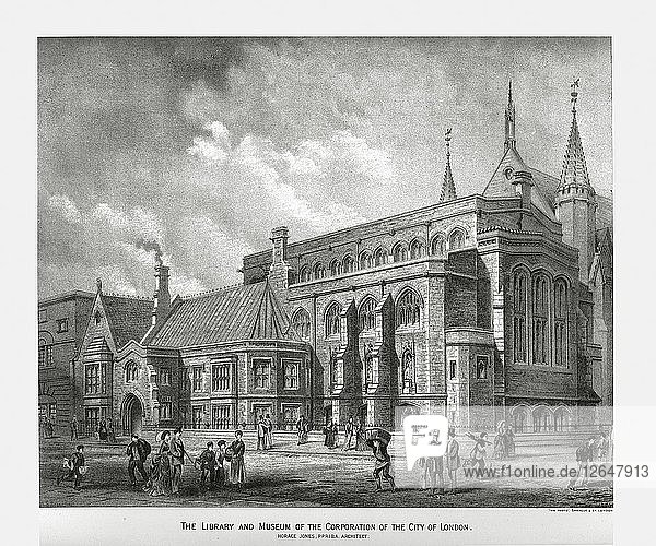 Bibliothek und Museum der Stadt London  1886. Künstler: Unbekannt.