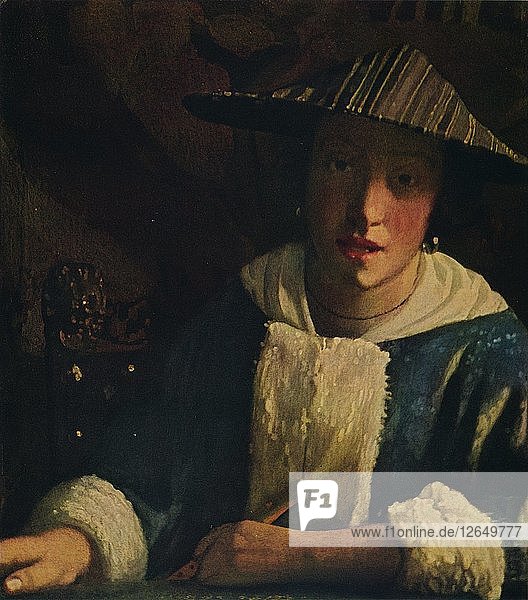 Junges Mädchen mit einer Flöte  um 1665-1675. Künstler: Jan Vermeer.