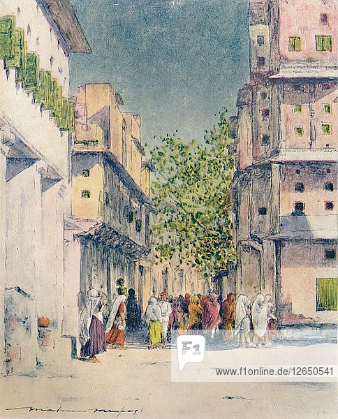 Durch die Straßen von Delhi  1905. Künstler: Mortimer Luddington Menpes.