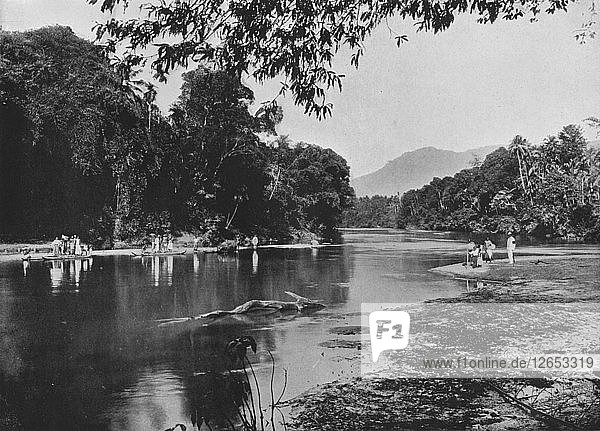 Fluss bei Ratnapura  um 1890  (1910). Künstler: Alfred William Amandus Platte.