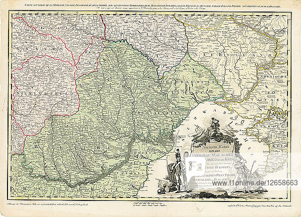 Europakarte mit den Grenzverschiebungen im Zuge des Russisch-Türkischen Krieges (1787-1792)  um 1789.