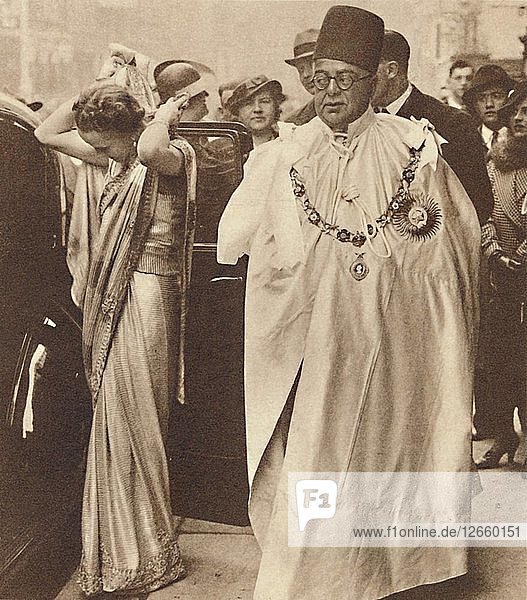 S.H. Der Prinz Aga Khan und die Begum Aga Khan  12. Mai 1937. Künstler: Unbekannt.