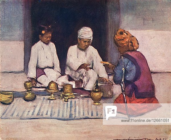 Ein Shan-Häuptling und seine Frau  1903. Künstler: Mortimer L. Menpes.