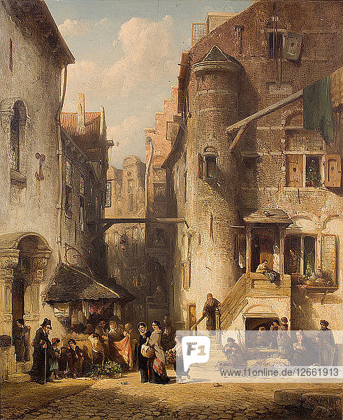 A street in Amsterdams Jewish quarter 1851.