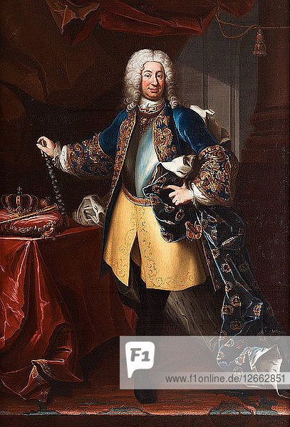 Porträt von König Friedrich I. von Schweden (1676-1751)  um 1730.