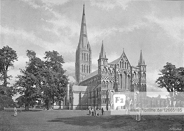 Kathedrale von Salisbury: Westfassade  um 1896. Künstler: GW Wilson and Company.
