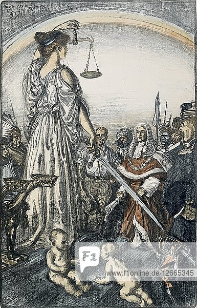 Die Herrschaft der Gerechtigkeit  1917. Künstler: Edmund Joseph Sullivan.