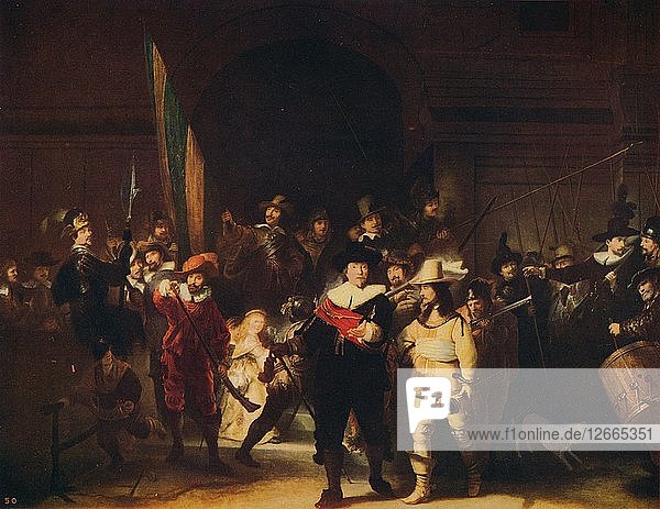 Die Nachtwache  1642  (um 1915). Künstler: Rembrandt Harmensz van Rijn.