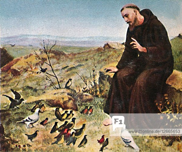 Der Hellige Franz von Assisi 1182-1226  1934. Künstler: Unbekannt.