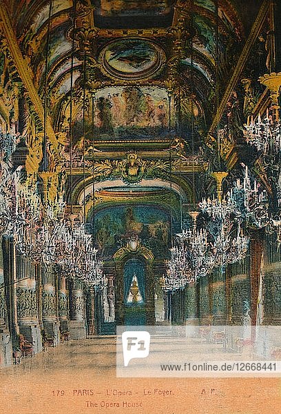 LOpéra Garnier - the foyer Paris c1920. Artist: Unknown.