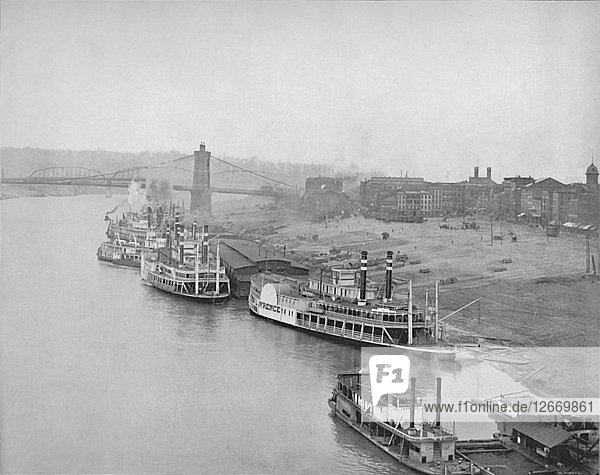 Die Flussfront in Cincinnati  19. Jahrhundert. Künstler: Unbekannt.