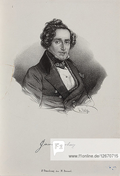 Porträt des Komponisten Giacomo Meyerbeer (1791-1864)  1830er Jahre.
