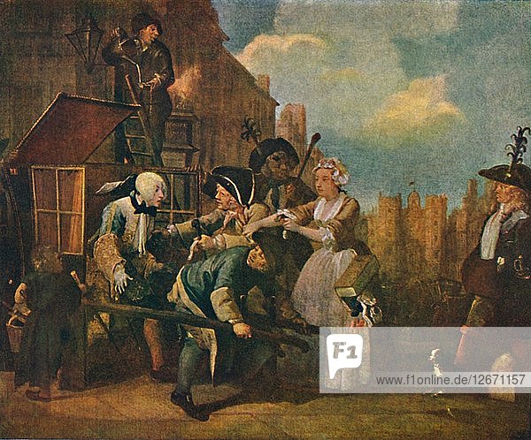 The Rakes Progress - The Arrest c1735 (1904). Artist: William Hogarth.