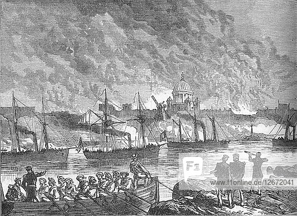 Bombardment of Sweaborg  c1880. Artist: Unknown.