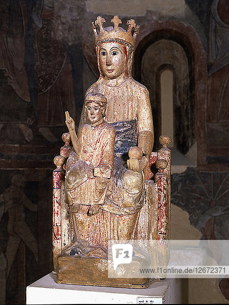 Mutter Gottes von Veciana  polychromierte Holzskulptur aus Santa Maria de Veciana  Jungfrau mit ?