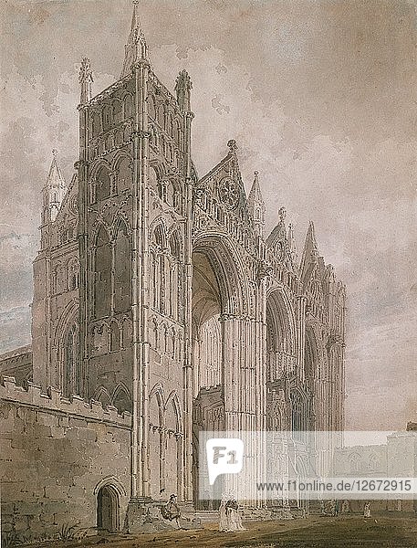 Westfassade der Kathedrale von Peterborough  1794.