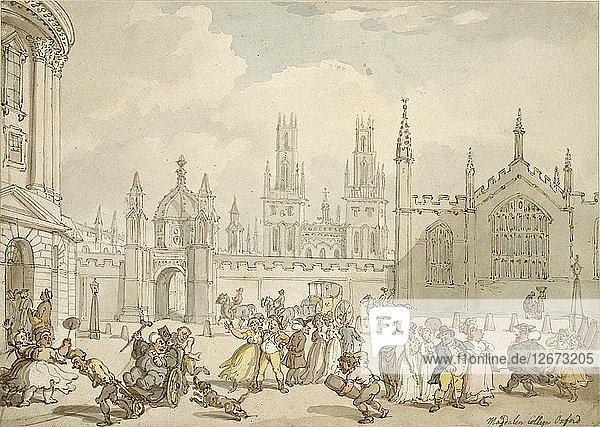 Radcliffe Square  Oxford  frühes 19. Jahrhundert. Künstler: Thomas Rowlandson.