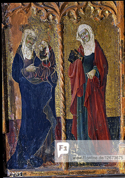 Tafel der Heiligen Anna mit der Jungfrau und dem Kind.