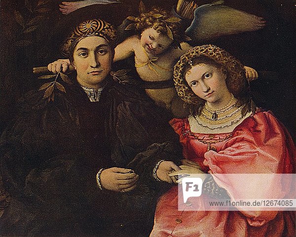 Desposorio  (Micer Cassotti Marsilio und seine Frau Faustina)  1523  um 1934. Künstler: Lorenzo Lotto.