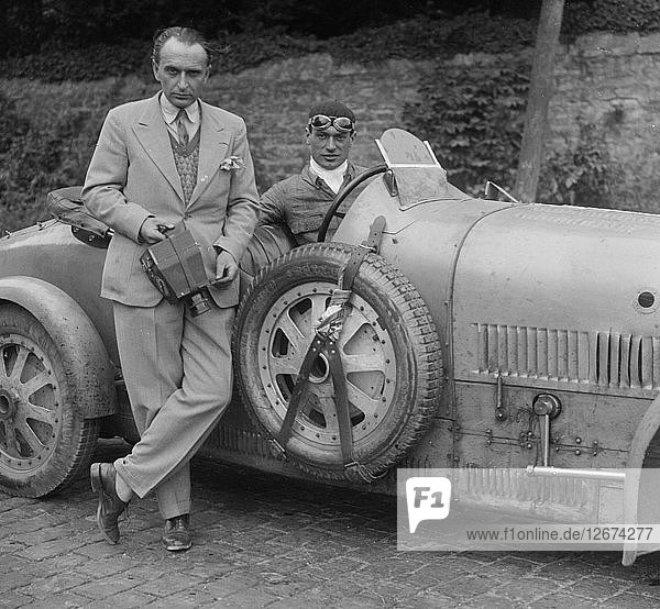 Bugatti Type 43 auf der Boulogne Motor Week  Frankreich  1928. Künstler: Bill Brunell.