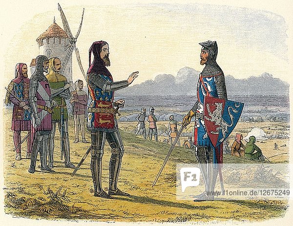 Edward verweigert seinem Sohn den Beistand bei Crecy  1346 (1864). Künstler: James William Edmund Doyle.