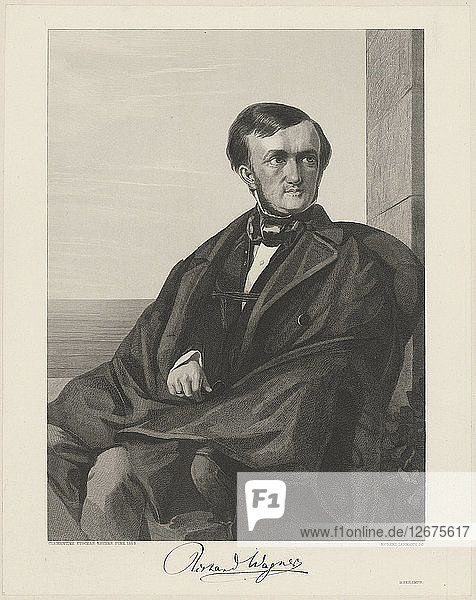 Porträt des Komponisten Richard Wagner (1813-1883)  1853.