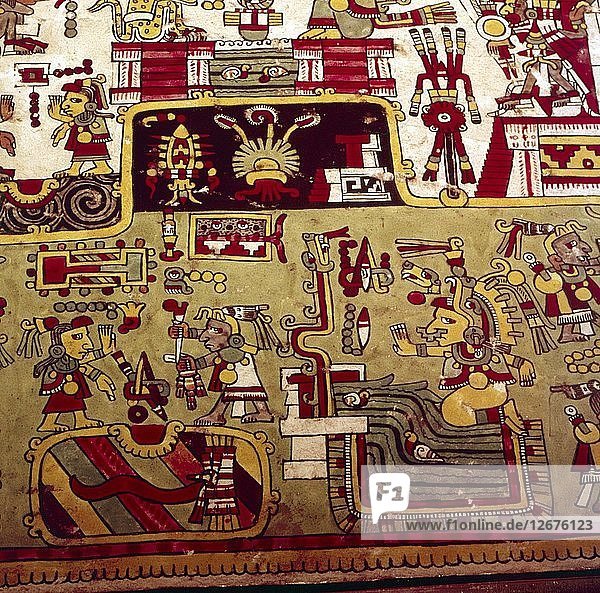 Codex Zouche-Nuttall is a pre-Columbian document of Mixtec pictography  1200-1521. Artist: Unknown.