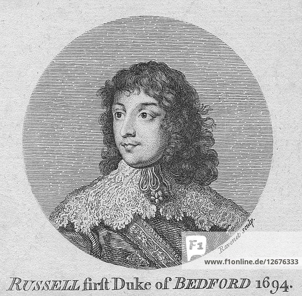 William Russell  1st Duke of Bedford  c1758. Artist: Simon François Ravenet.