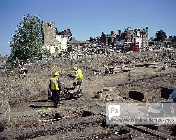 Colchester Roman Site Excavation  St Mary Hospital Archaeological site  20. Jahrhundert. Künstler: Unbekannt.