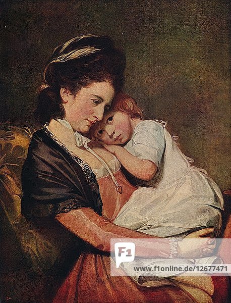 Frau Johnstone und ihr Sohn (?)  1775-1780  (um 1915). Künstler: George Romney.