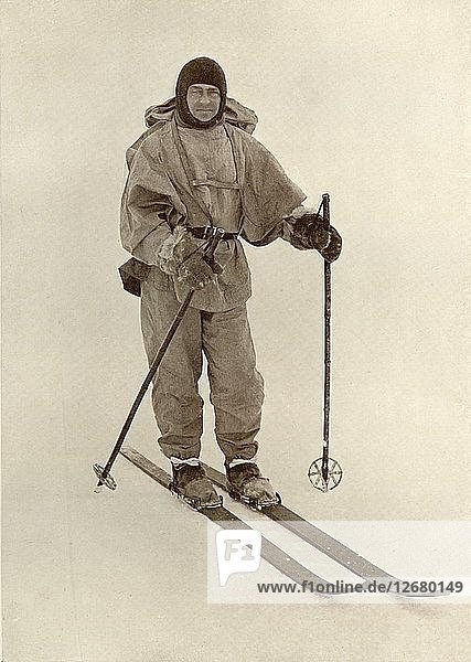 Kapitän Scott auf Ski  um 1910?1913  (1913). Künstler: Herbert Ponting.