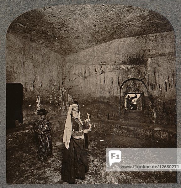 Interior of the Tombs of the Kings on the road to Nablus  c1900. Artist: Unknown.
