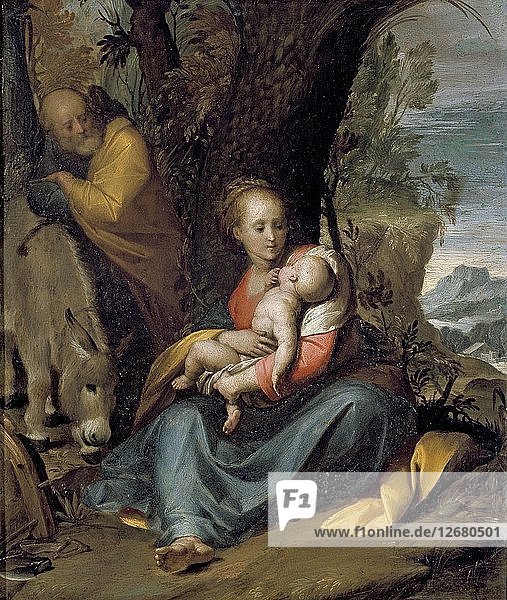 Die Rast auf der Flucht nach Ägypten  um 1598-1600. Künstler: Giovanni Battista Crespi.
