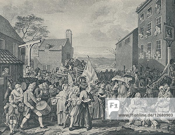 Der Marsch der Garde nach Schottland  1745  (1920). Künstler: Luke Sullivan.