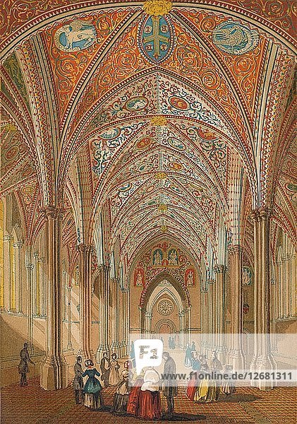 Innenraum der Temple Church  um 1845  (1864). Künstler: Unbekannt.
