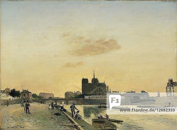 Ansicht von Notre-Dame  Paris  1864. Künstler: Johan Barthold Jongkind.