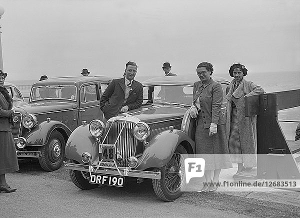Jaguar SS von RE Sandland bei der Blackpool Rallye  1936. Künstler: Bill Brunell.