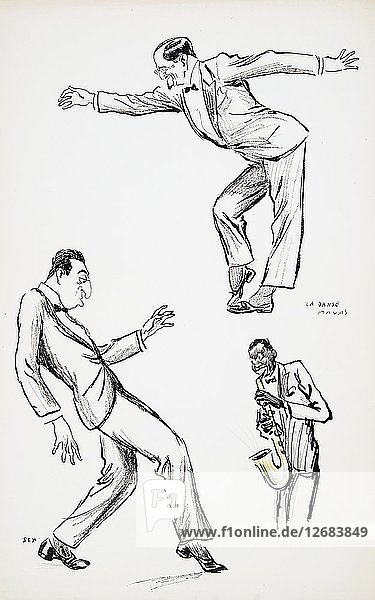 Two gentlemen in black tie perform La Danse Havas to the saxophone  from White Bottoms pub. 1927.