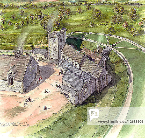Ludgershall Castle  spätes 14. Jahrhundert  (ca. 1990-2010) Künstler: Peter Dunn.