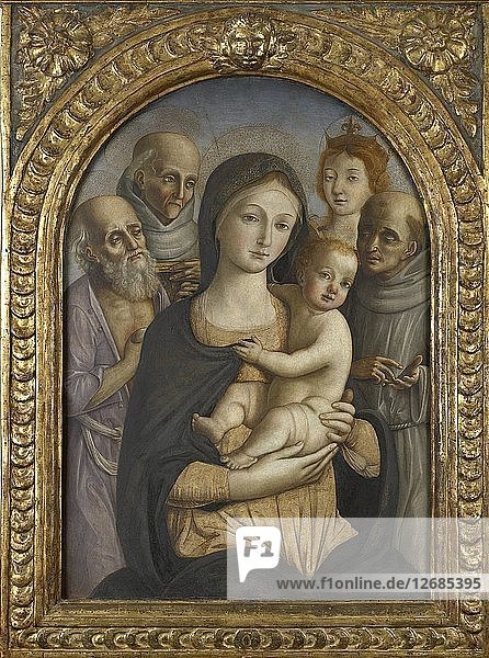 The Virgin and Child with four Saints  late 15th century. Artists: Pietro di Francesco degli Orioli  Virgin Mary.