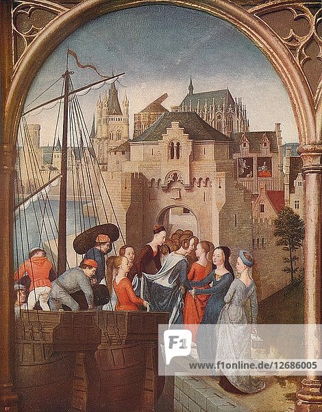 Die Ankunft der Heiligen Ursula in Köln  1489  (um 1915). Künstler: Hans Memling.