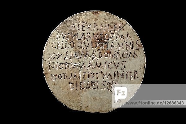 Lateinische Inschrift  3.-4. Jahrhundert. Künstler: Unbekannt.